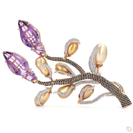 Keshi Pearl & Amethyst Tree