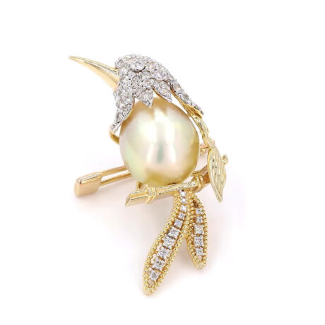 Golden South Sea Bird Brooch
