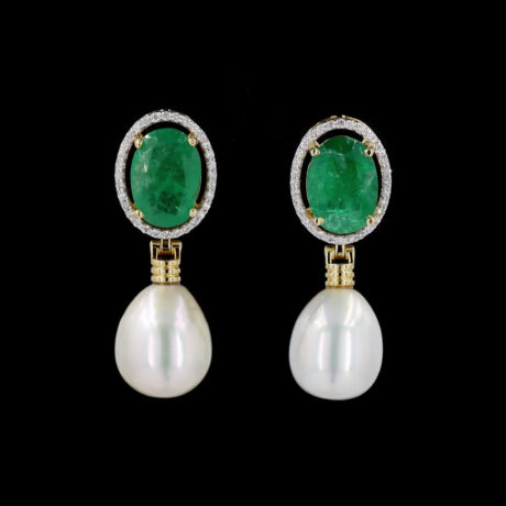 Pearl and Emerald Earrings