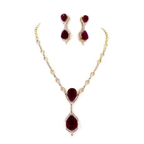 Mozambique Ruby and Diamond Necklace Set