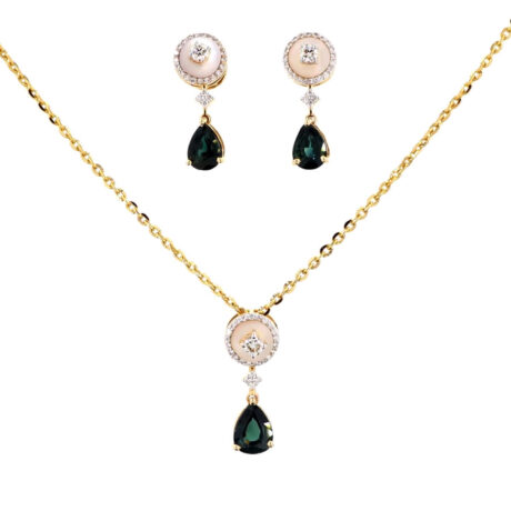 Blue Sapphire and Mother of Pearl Set