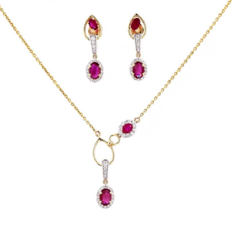 Ruby Pendant Set