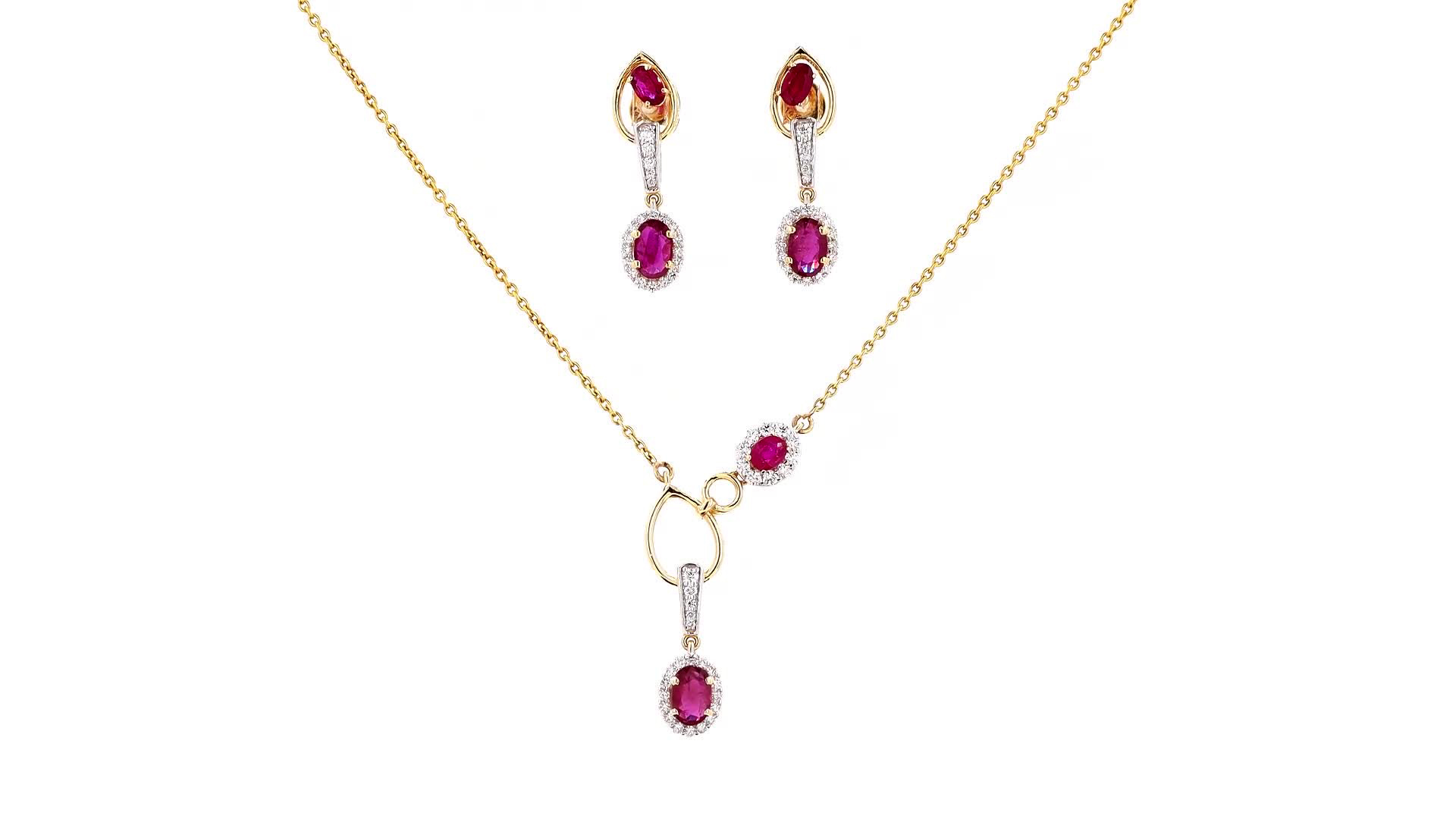 Ruby Pendant Set