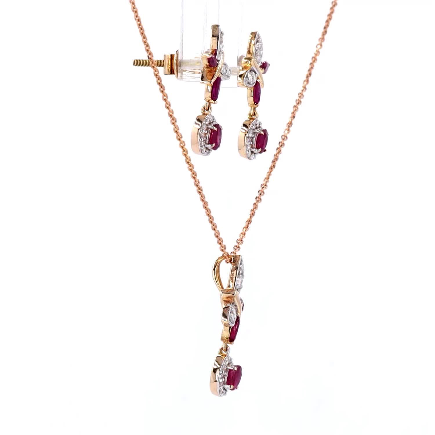 Ruby and Diamond Pendant Set - Image 2