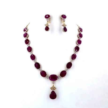 Mozambique Ruby and Diamond Necklace Set