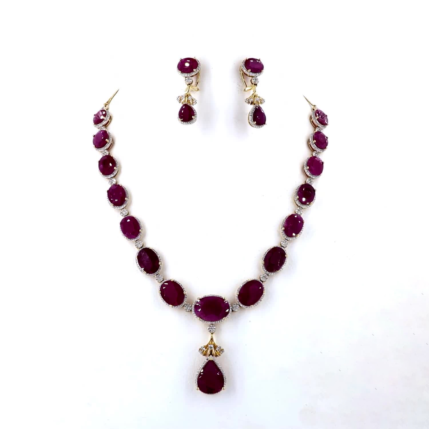 Mozambique Ruby and Diamond Necklace Set
