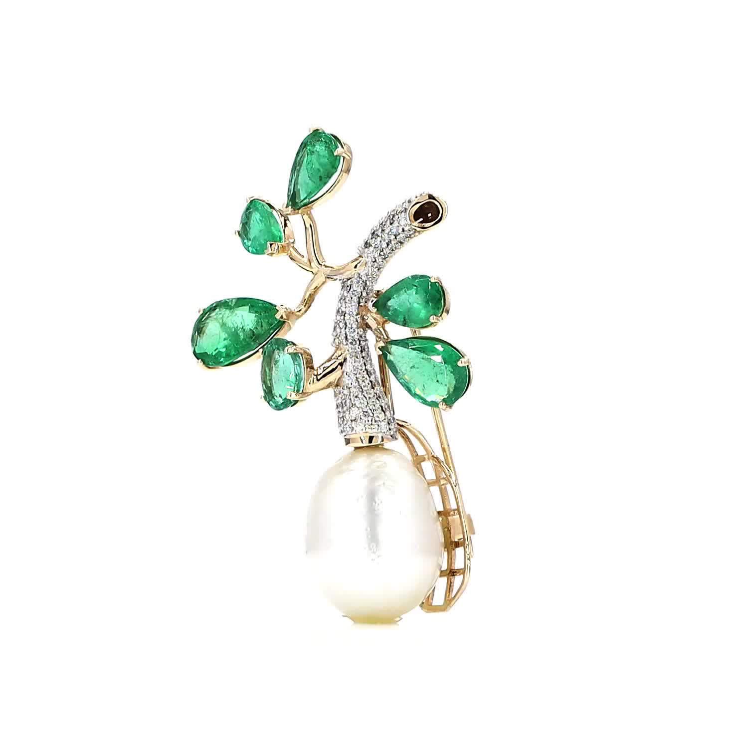 Pearl and Emerald Brooch - Image 3