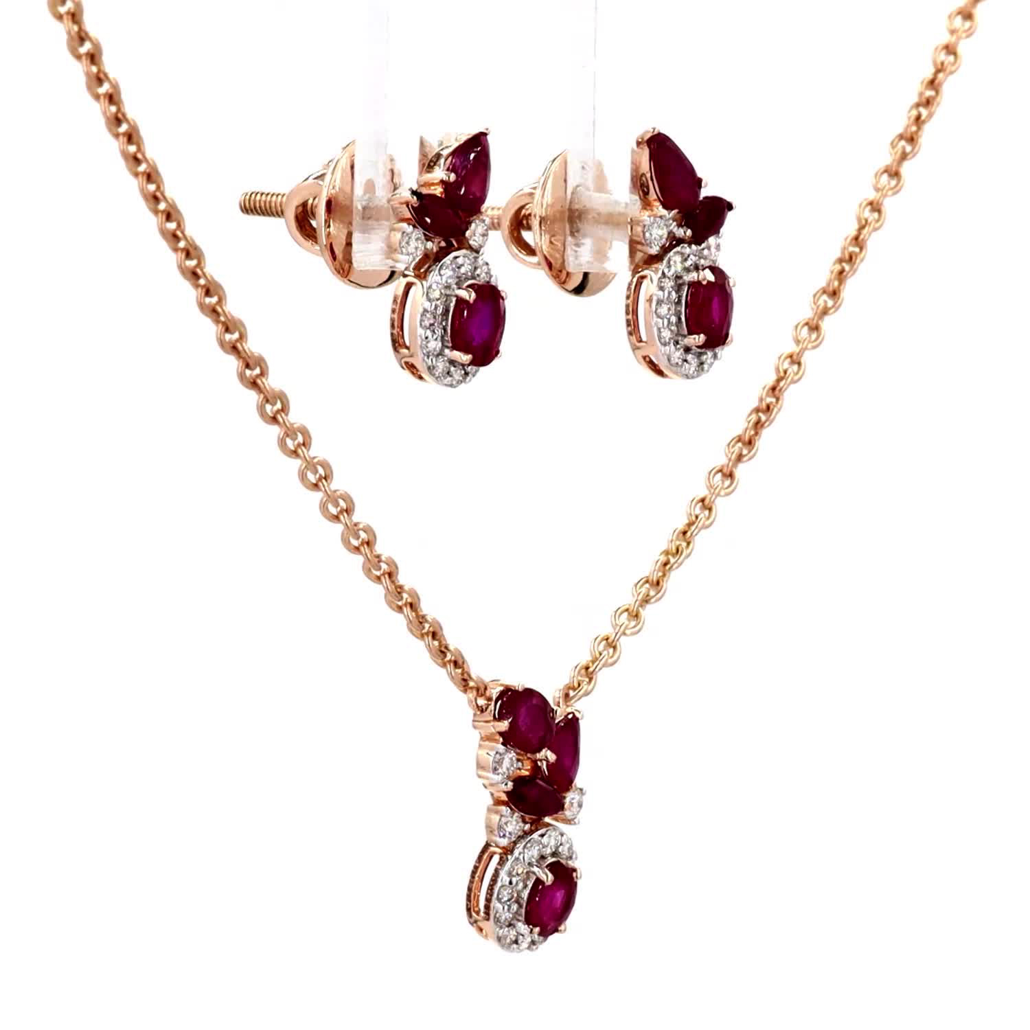 Ruby and Diamond Pendant Set - Image 3