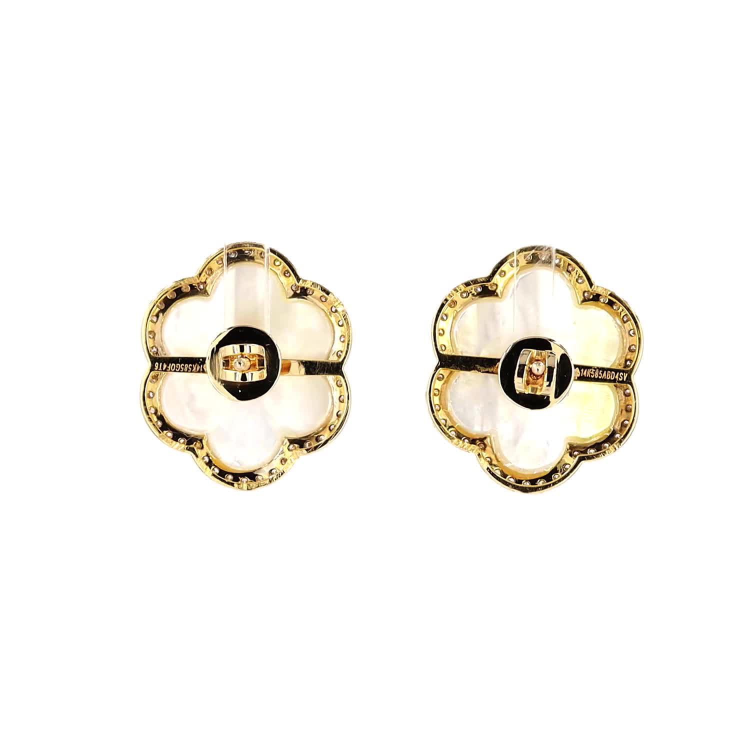 Sapphire & Mother of Pearl Cocktail Earrings - Image 5