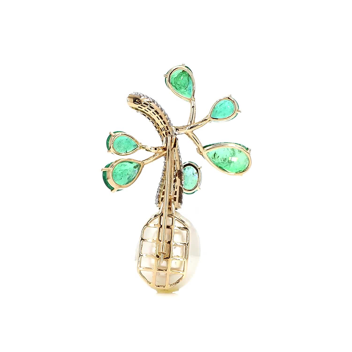 Pearl and Emerald Brooch - Image 4