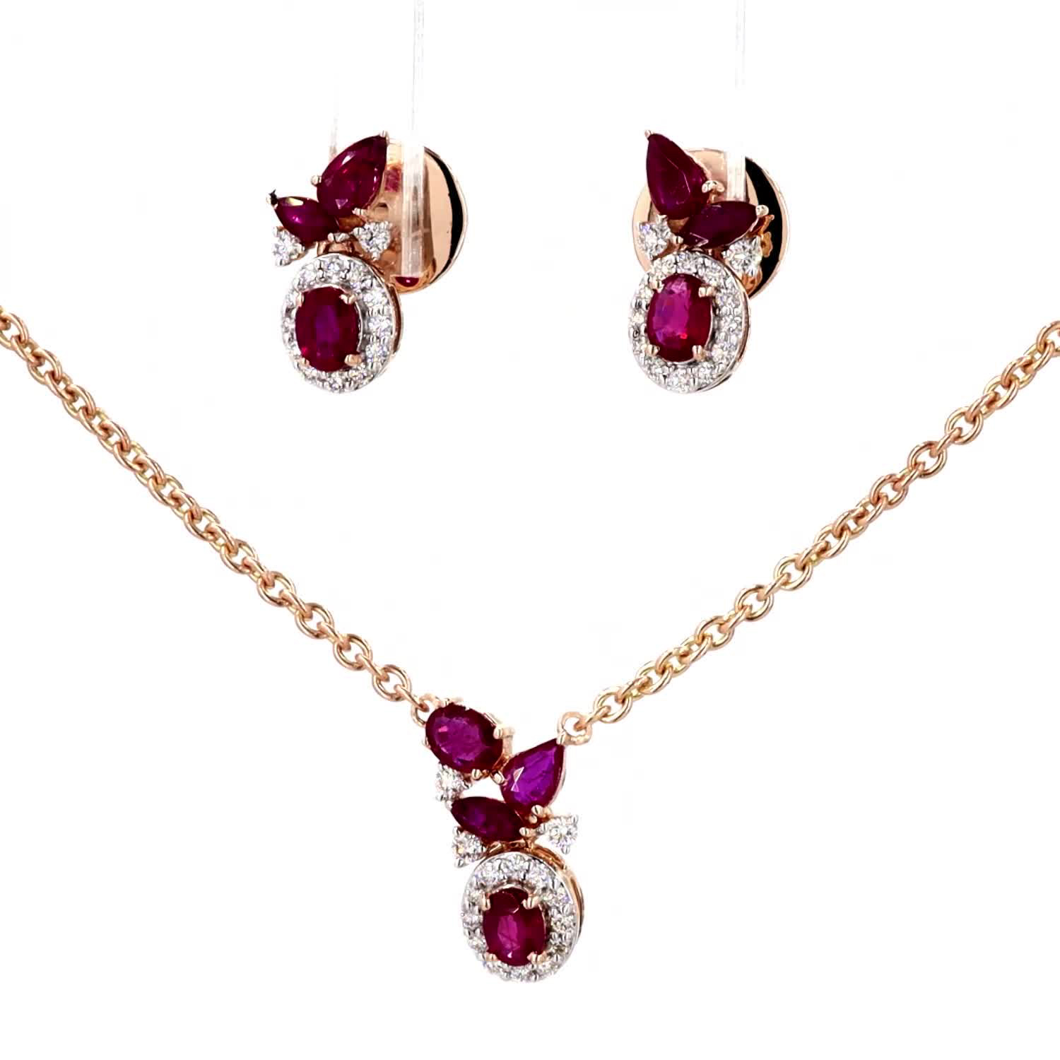 Ruby and Diamond Pendant Set - Image 4