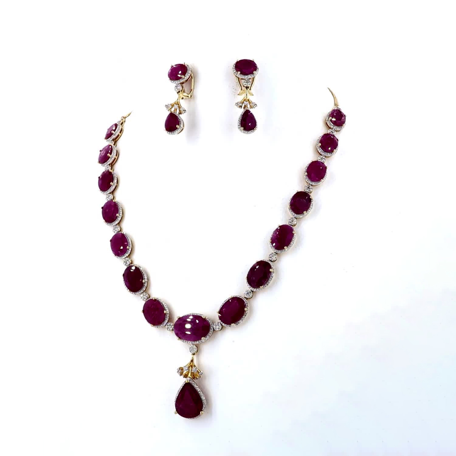 Mozambique Ruby and Diamond Necklace Set - Image 4