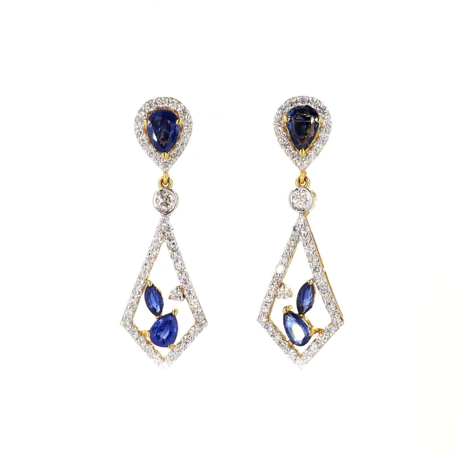 Blue Sapphire and Diamond Pendant Set - Image 5