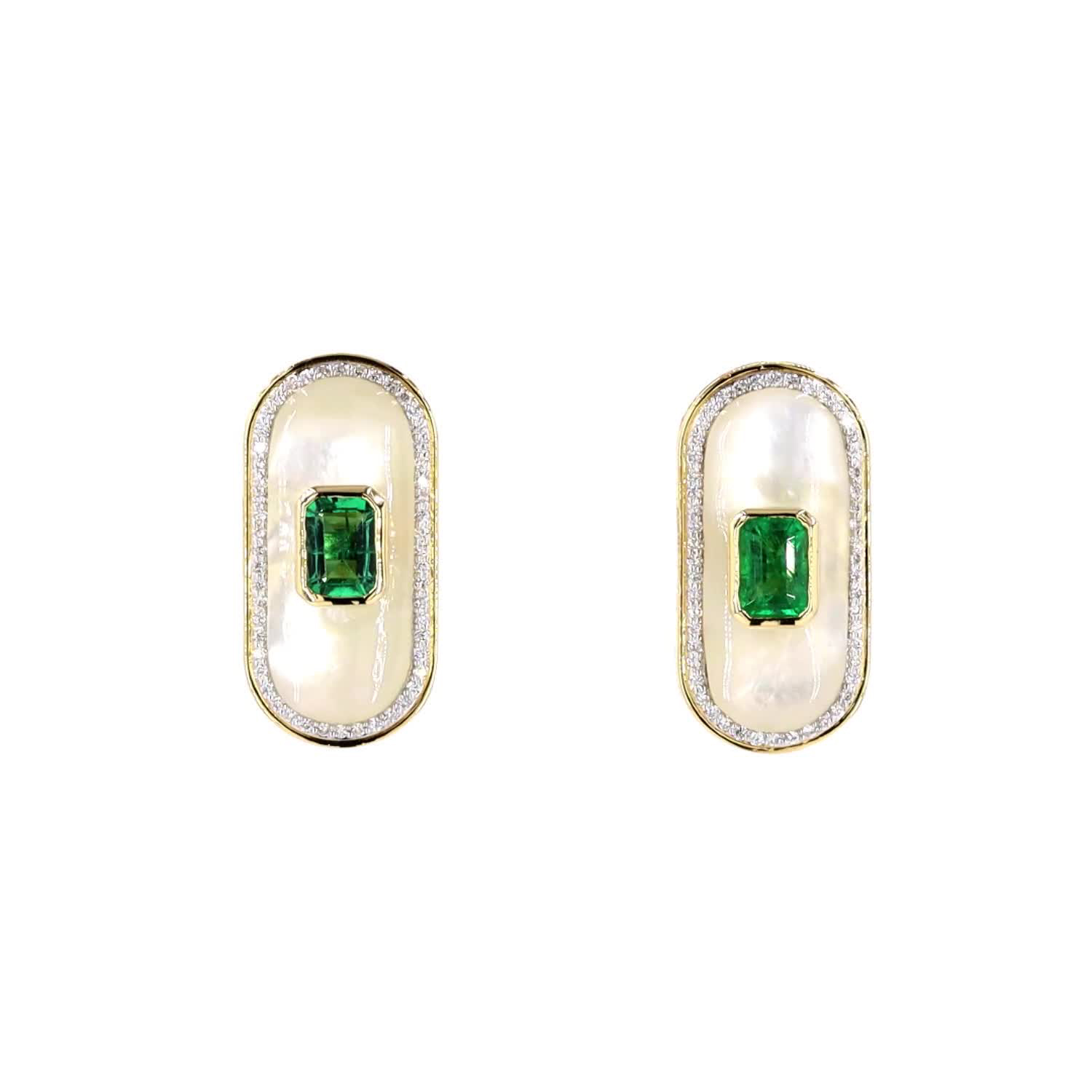 Pendant Set With Mother Of Pearl + Emerald - Image 5