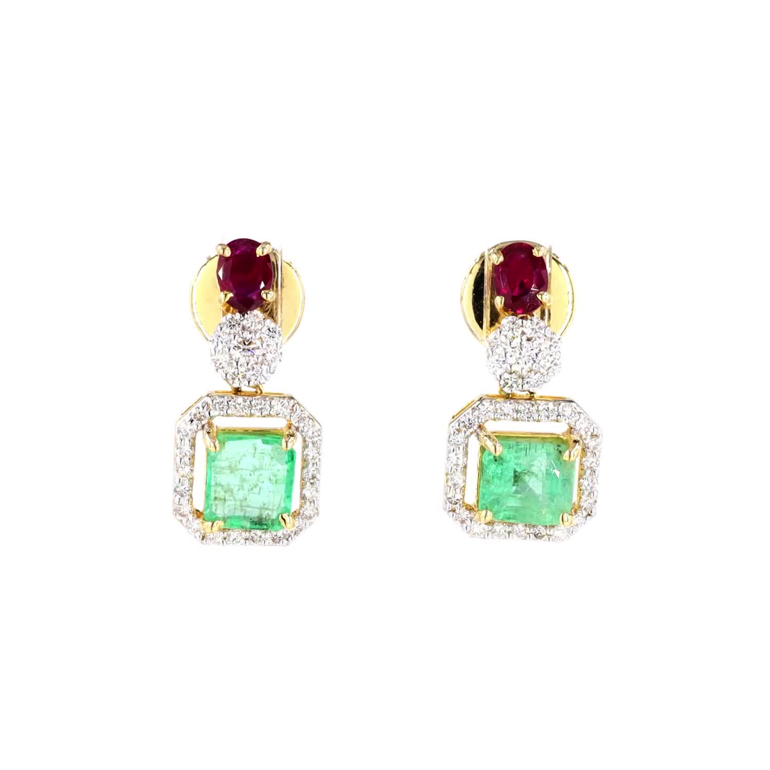 Emerald, Ruby and Diamond Pendant Set - Image 5