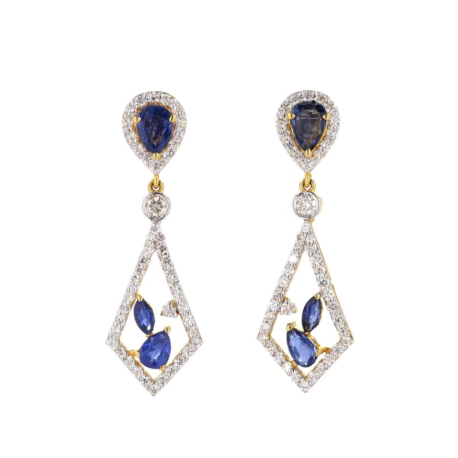 Blue Sapphire and Diamond Pendant Set - Image 6