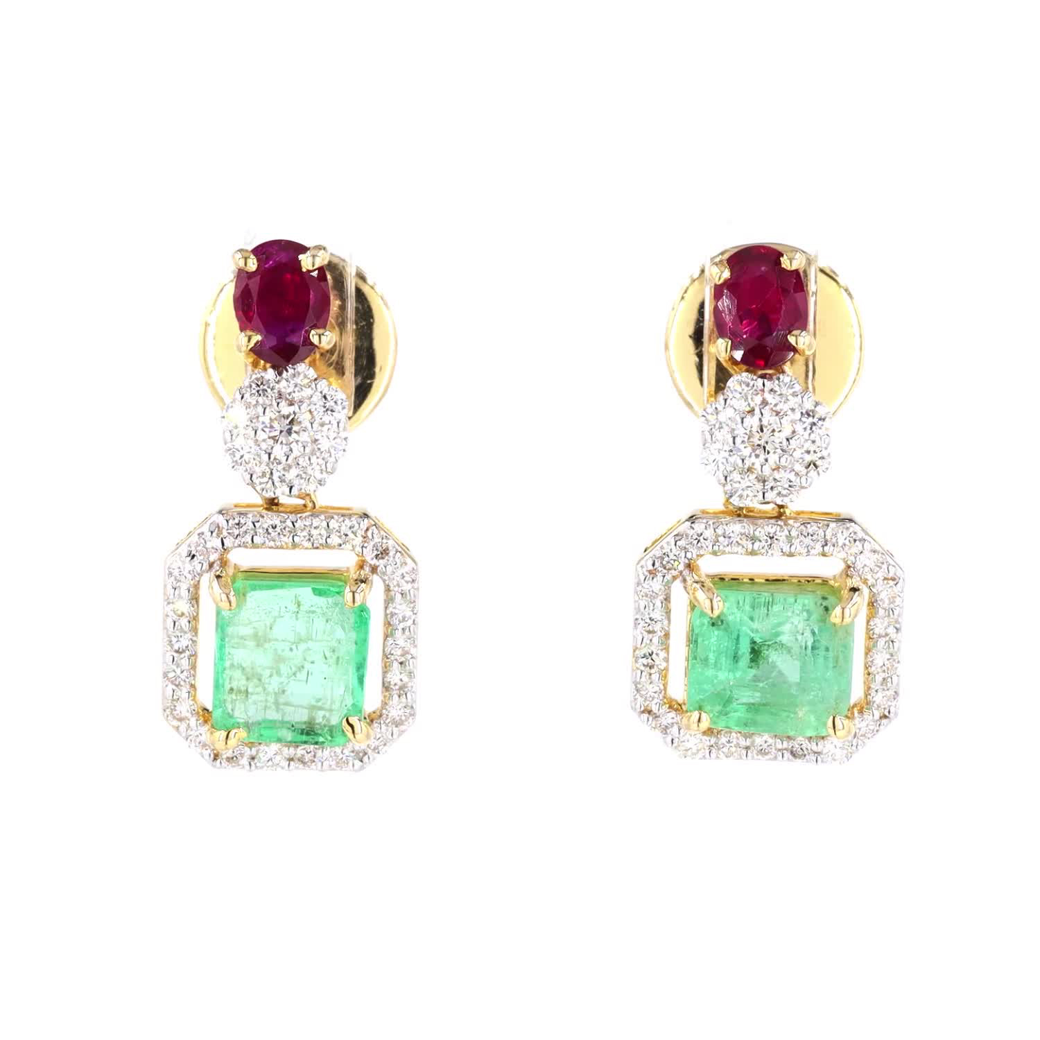 Emerald, Ruby and Diamond Pendant Set - Image 6